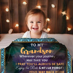 To My Grandson I Promise to Love You Custom Jersey Fleece Blanket