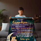 To My Grandson I Promise to Love You Custom Jersey Fleece Blanket