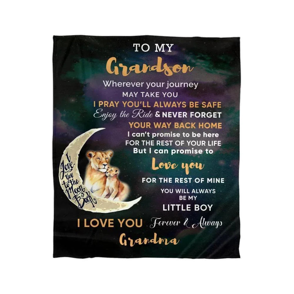To My Grandson I Promise to Love You Custom Mink Touch Fleece Blanket
