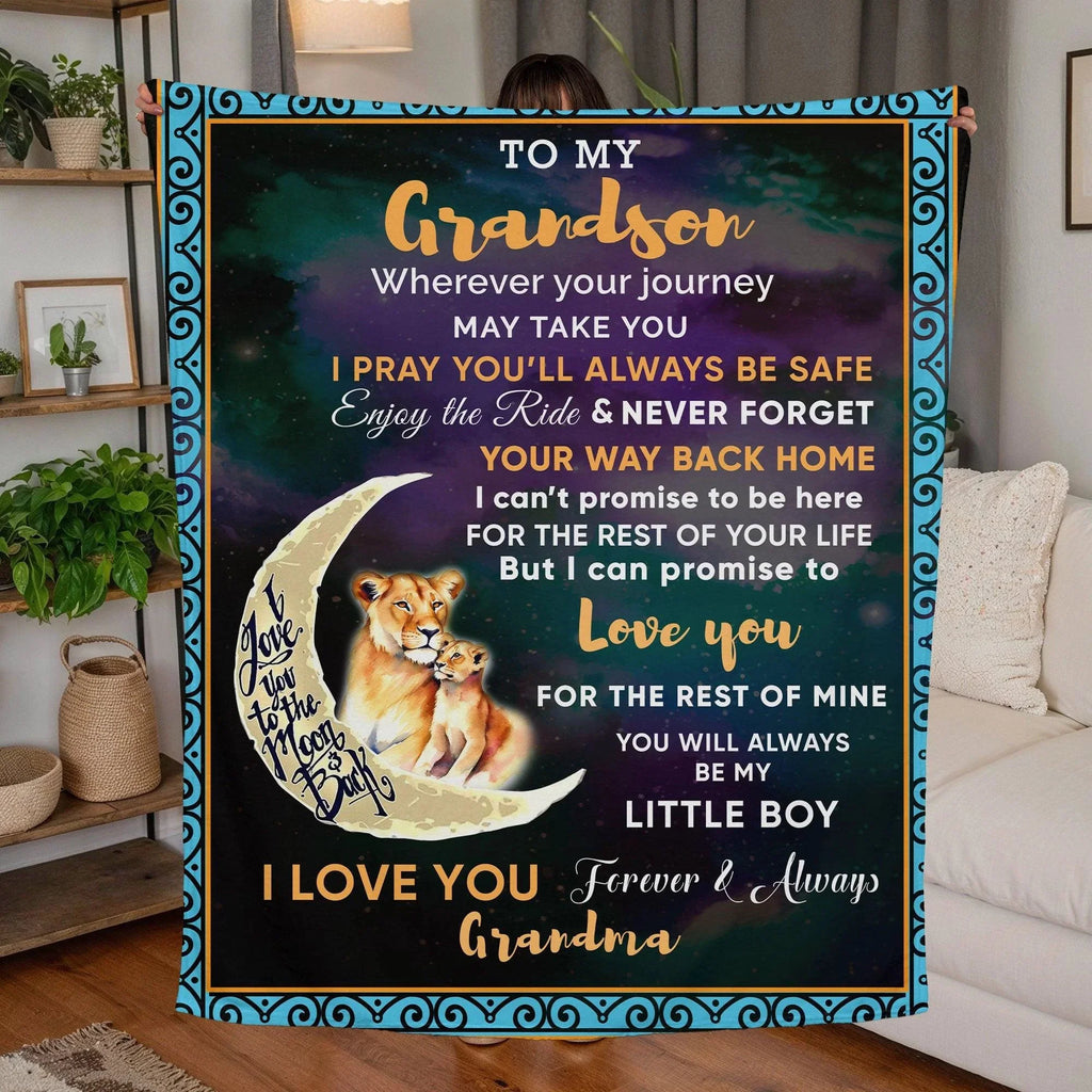 To My Grandson I Promise to Love You Custom Mink Touch Fleece Blanket