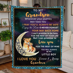 To My Grandson I Promise to Love You Custom Mink Touch Fleece Blanket