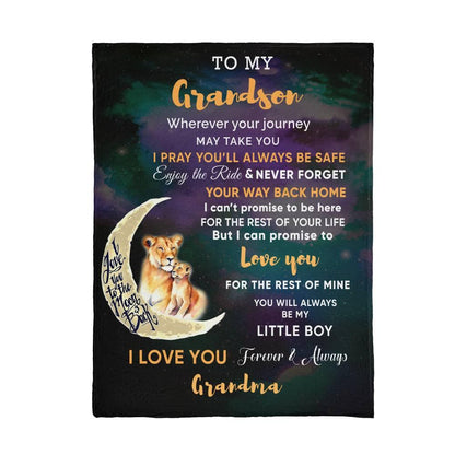 To My Grandson I Promise to Love You Custom Mink Touch Fleece Blanket - Mallard Moon Gift Shop