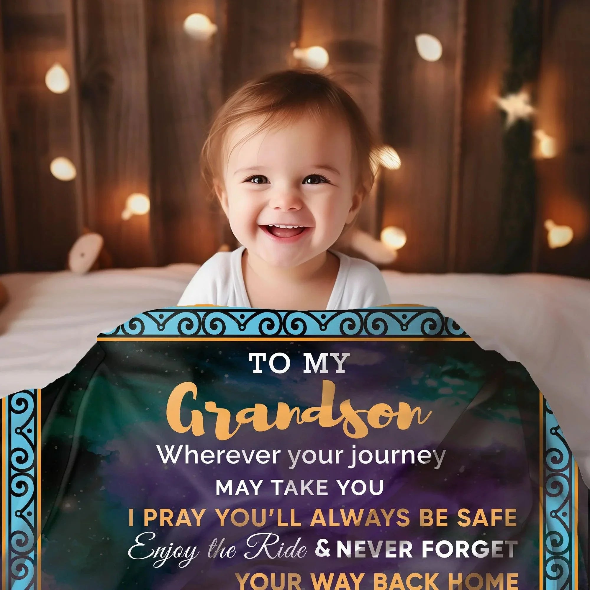 To My Grandson I Promise to Love You Custom Mink Touch Fleece Blanket
