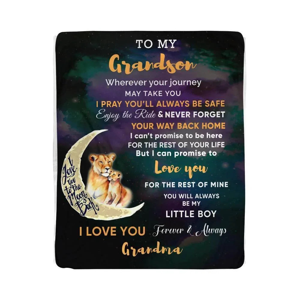 To My Grandson I Promise to Love You Custom Sherpa Fleece Blanket