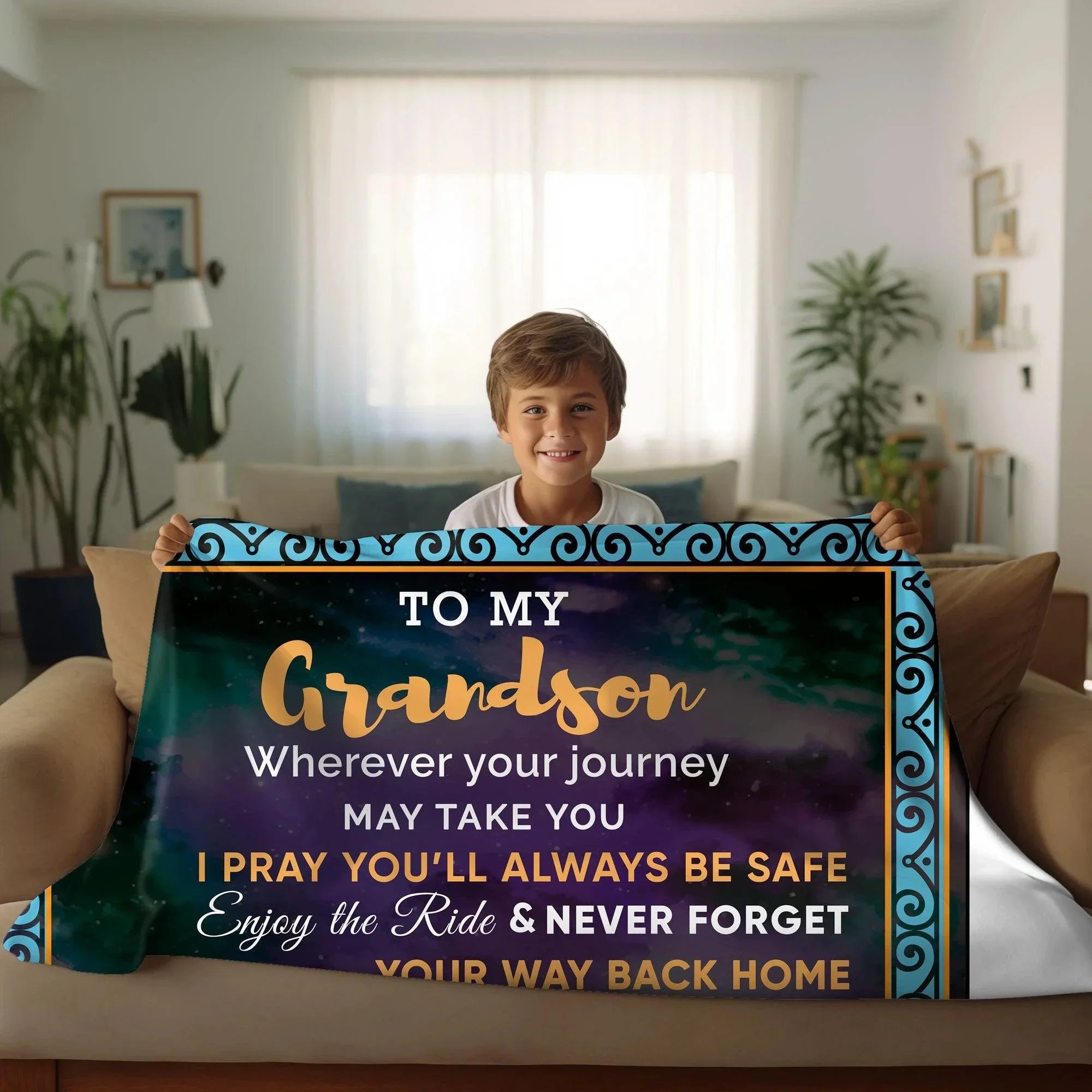 To My Grandson I Promise to Love You Custom Sherpa Fleece Blanket