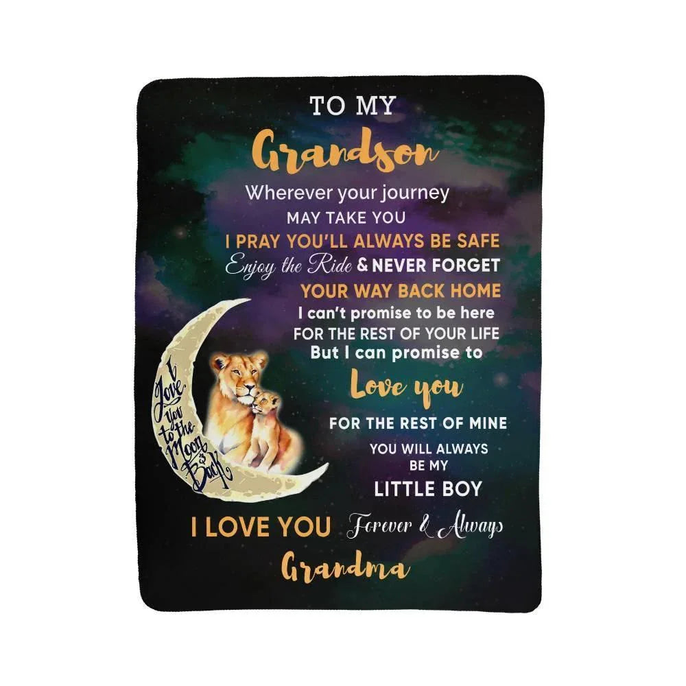 To My Grandson I Promise to Love You Custom Sherpa Fleece Blanket