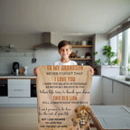 To My Grandson This Old Lion Will Always Have Your Back Personalized Heirloom Woven Blanket