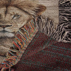 To My Grandson This Old Lion Will Always Have Your Back Personalized Heirloom Woven Blanket
