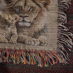 To My Grandson This Old Lion Will Always Have Your Back Personalized Heirloom Woven Blanket