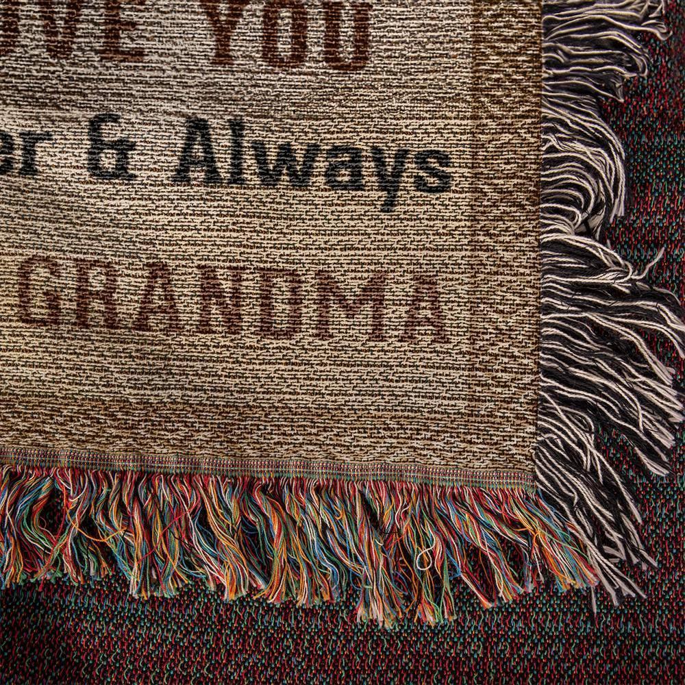 To My Grandson, Whisper Back, I am the Storm Heirloom Keepsake Woven Blanket