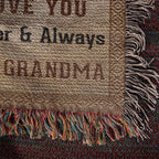 To My Grandson, Whisper Back, I am the Storm Heirloom Keepsake Woven Blanket