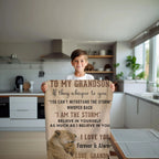 To My Grandson, Whisper Back, I am the Storm Heirloom Keepsake Woven Blanket