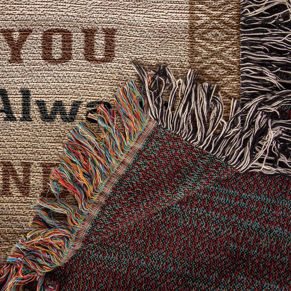 To My Grandson, Whisper Back, I am the Storm Heirloom Keepsake Woven Blanket - Mallard Moon Gift Shop
