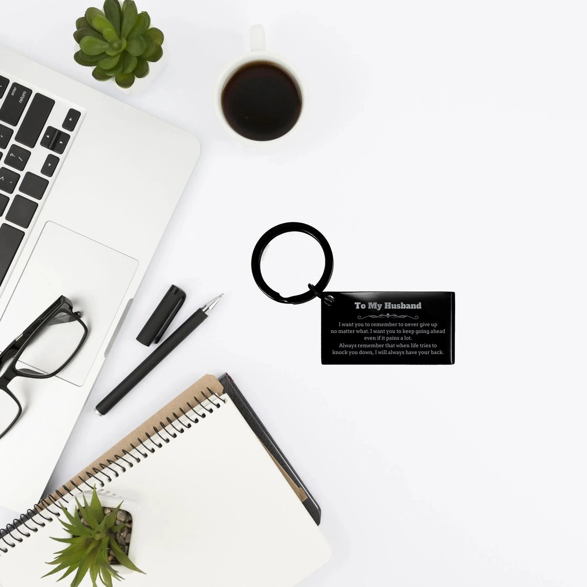 To My Husband Gifts, Never give up no matter what, Inspirational Husband Keychain, Encouragement Birthday Christmas Unique Gifts For Husband