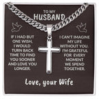 To My Husband I Can't Imagine My Life Without You Personalized Cross Necklace