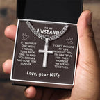 To My Husband I Can't Imagine My Life Without You Personalized Cross Necklace