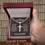 To My Husband I Can't Imagine My Life Without You Personalized Cross Necklace