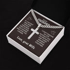 To My Husband I Can't Imagine My Life Without You Personalized Cross Necklace