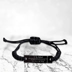 To My Husband I Want to Be Your Last Everything Engraved Black Rope Bracelet Romantic Valentine Gift