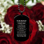 To My Husband You Are My Best Friend, My Soulmate, My Everything Engraved Black Dog Tag Necklace Anniversary Birthday Valentine Gift