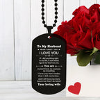 To My Husband You Are My Best Friend, My Soulmate, My Everything Engraved Black Dog Tag Necklace Anniversary Birthday Valentine Gift
