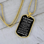 To My Husband You Are My Best Friend, My Soulmate, My Everything Engraved Dog Tag Necklace Anniversary Birthday Valentine Gift