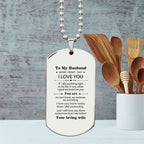 To My Husband You Are My Best Friend, My Soulmate, My Everything Engraved Silver Dog Tag Necklace Anniversary Birthday Valentine Gift