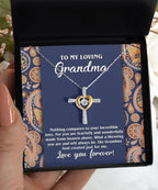 To My Loving Grandma You are a Blessing Cross Pendant Necklace