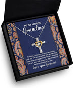 To My Loving Grandma You are a Blessing Cross Pendant Necklace