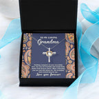 To My Loving Grandma You are a Blessing Cross Pendant Necklace