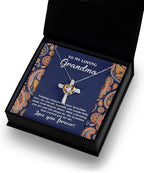 To My Loving Grandma You are a Blessing Cross Pendant Necklace