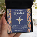 To My Loving Grandma You are a Blessing Cross Pendant Necklace