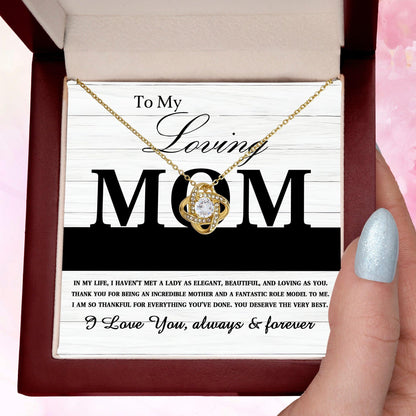 To My Loving Mom My Incredible Mother and Role Model Love Knot Necklace - Mallard Moon Gift Shop