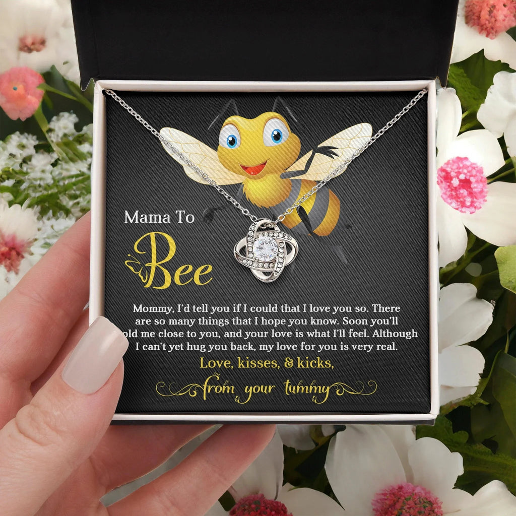 To My Mama to Bee - Soon You'll Hold Me Close- Love Knot Necklace