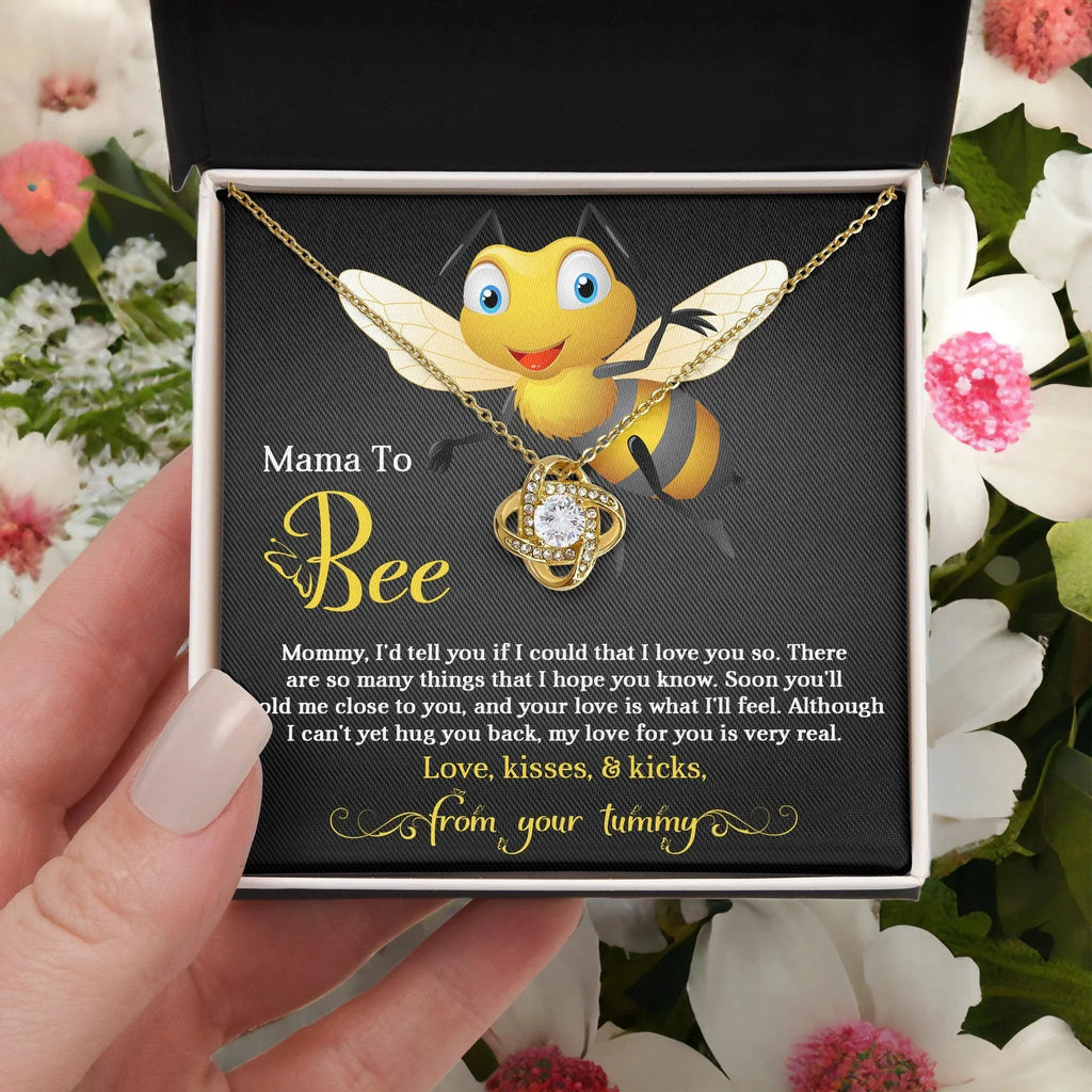 To My Mama to Bee - Soon You'll Hold Me Close- Love Knot Necklace