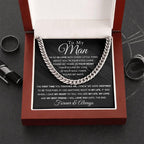 To My Man - In you Soul, I have found my Mate - Cuban Chain Link Necklace with Message Card