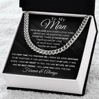 To My Man - In you Soul, I have found my Mate - Cuban Chain Link Necklace with Message Card