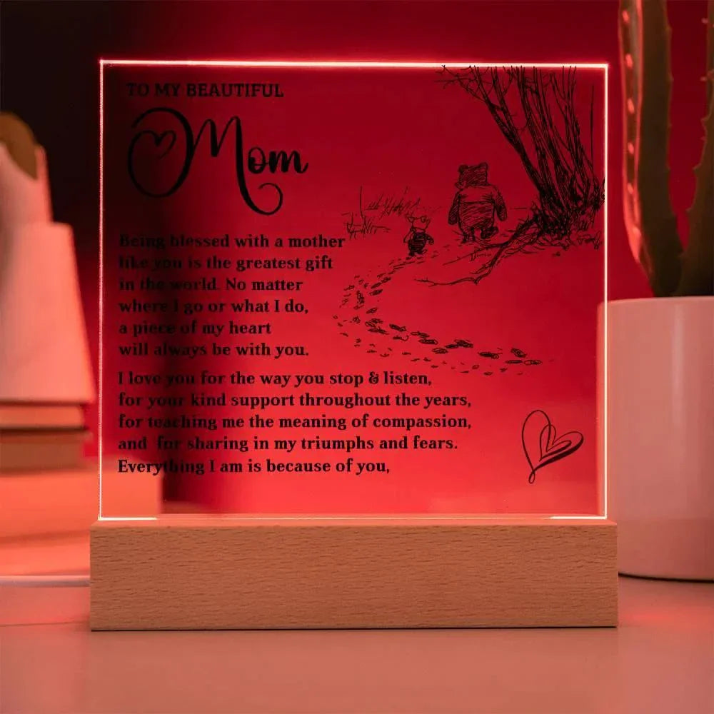 To My Mom - Everything I Am Is Because of You - Acrylic Plaque