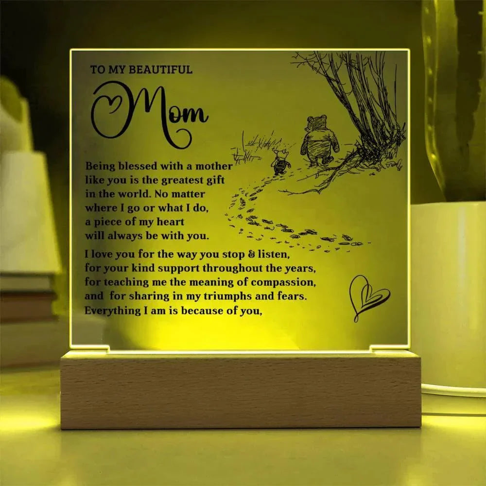 To My Mom - Everything I Am Is Because of You - Acrylic Plaque
