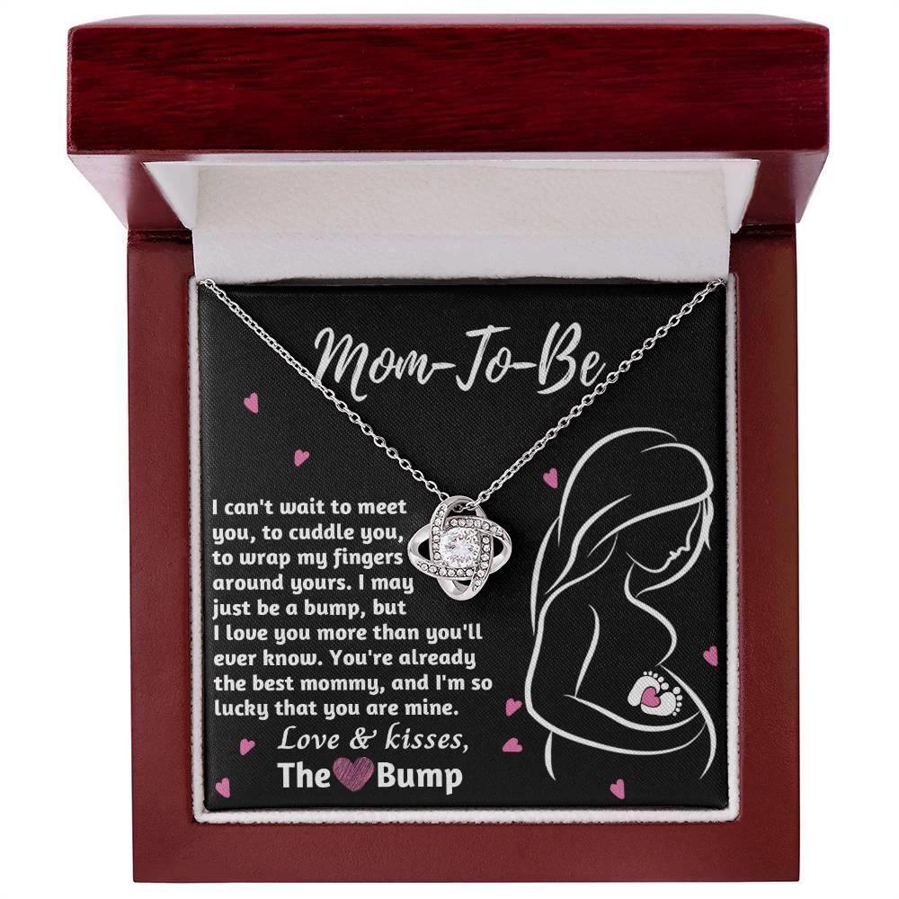 To My Mom to Be I Can't Wait to Meet You - Love Knot Necklace