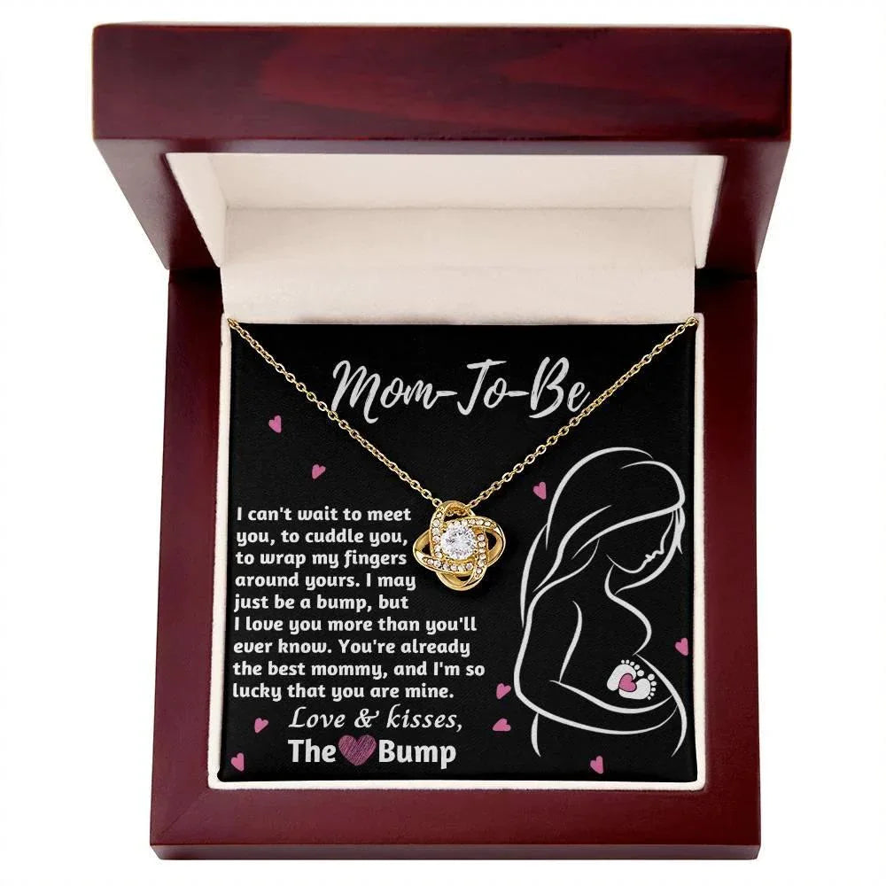 To My Mom to Be I Can't Wait to Meet You - Love Knot Necklace