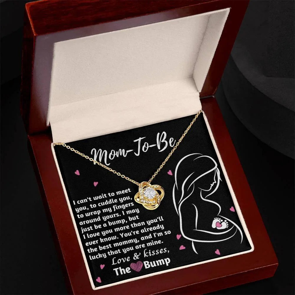 To My Mom to Be I Can't Wait to Meet You - Love Knot Necklace