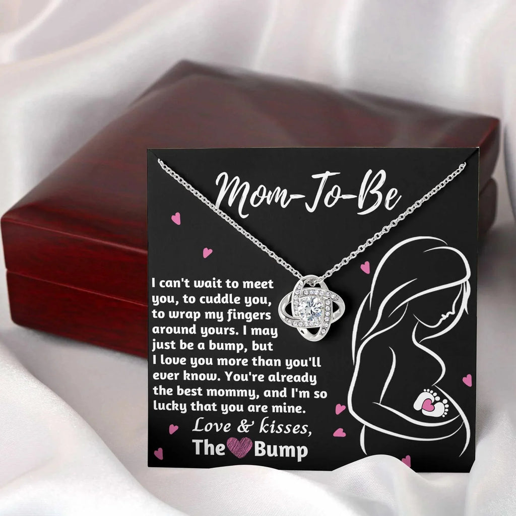 To My Mom to Be I Can't Wait to Meet You - Love Knot Necklace