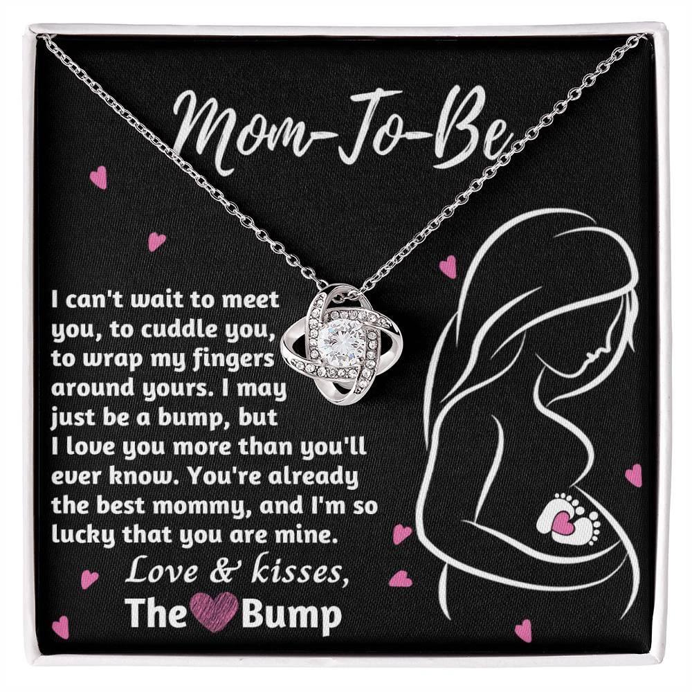 To My Mom to Be I Can't Wait to Meet You - Love Knot Necklace