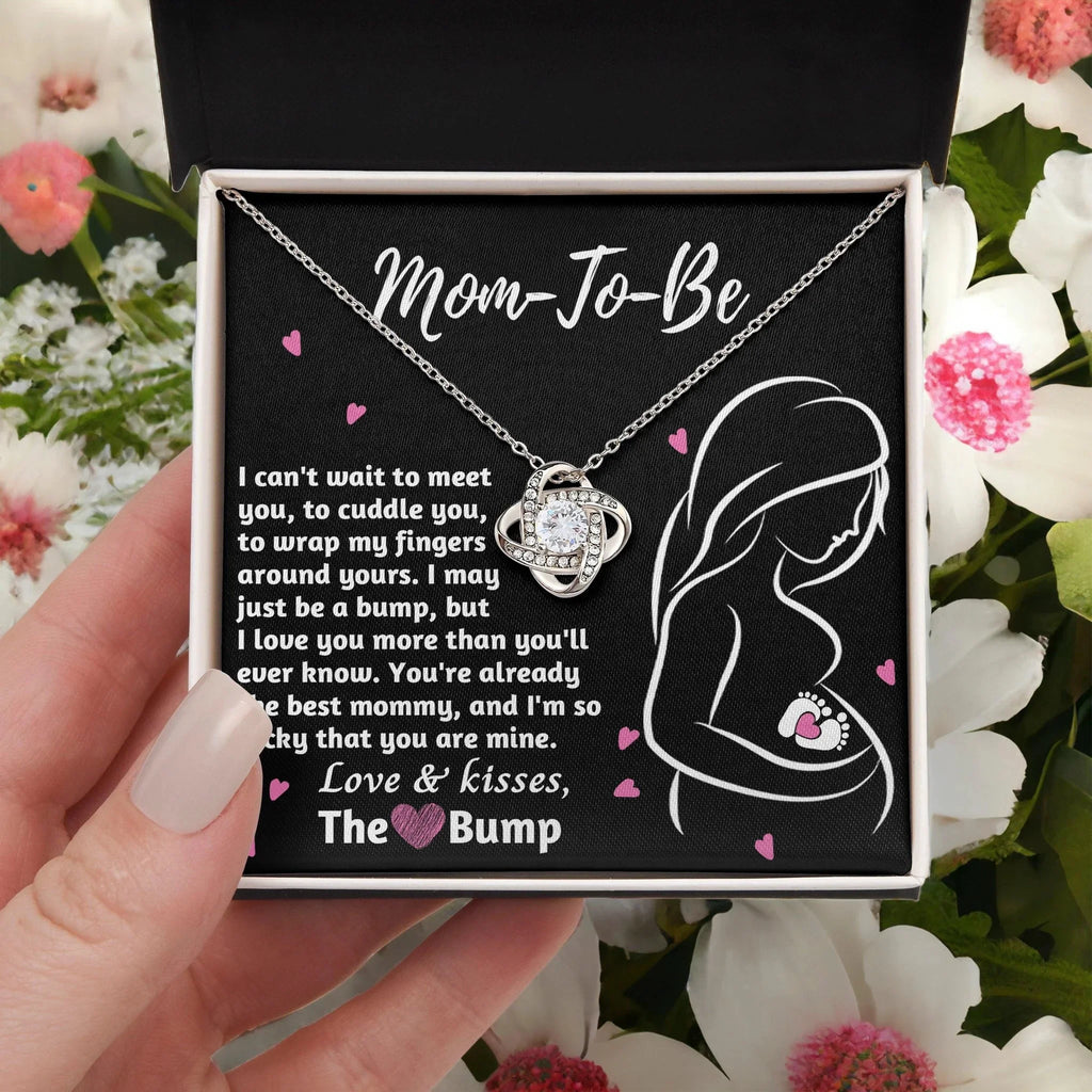 To My Mom to Be I Can't Wait to Meet You - Love Knot Necklace