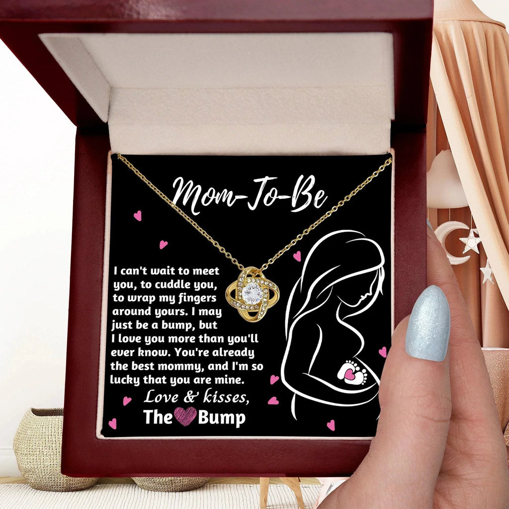 To My Mom to Be I Can't Wait to Meet You - Love Knot Necklace