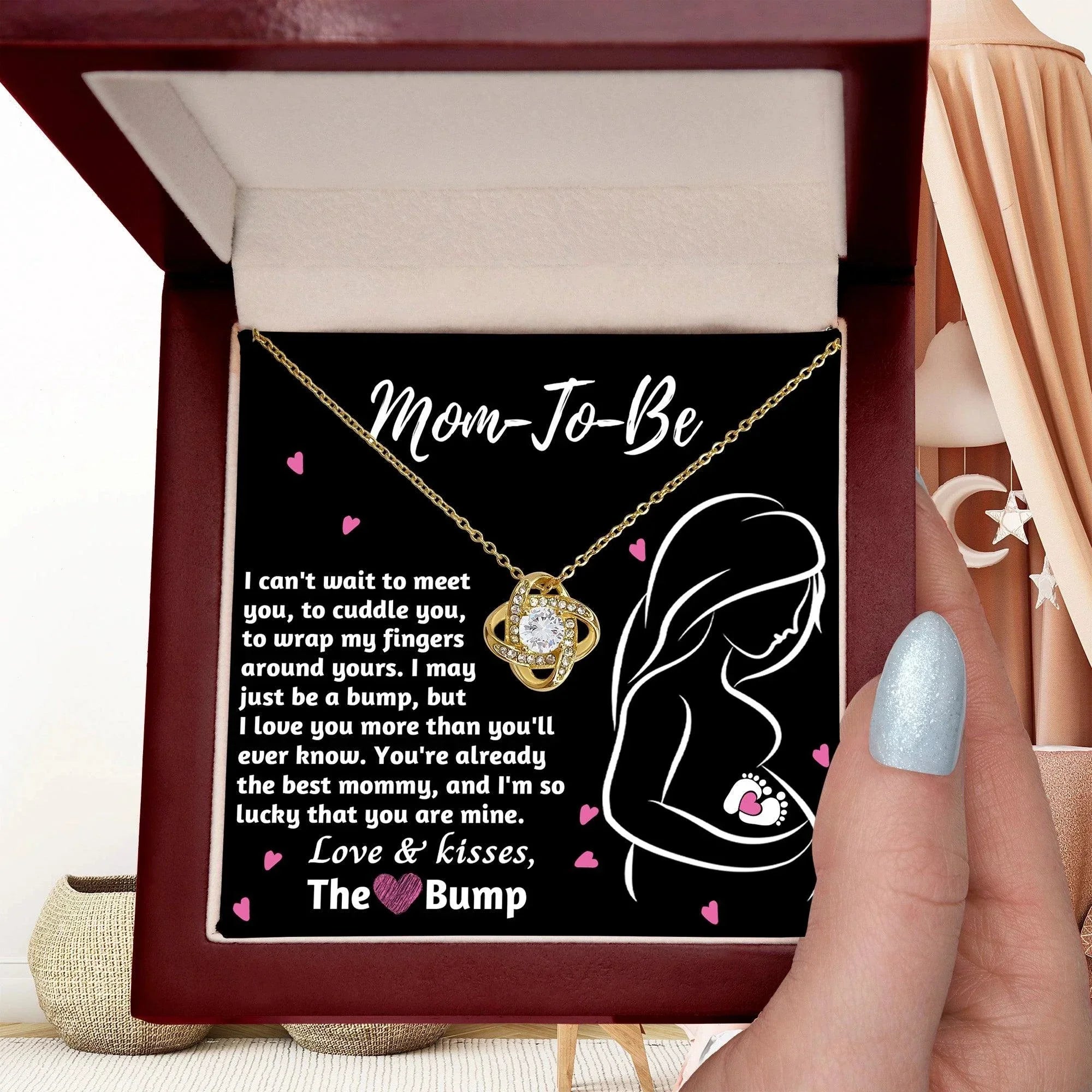 To My Mom to Be I Can't Wait to Meet You - Love Knot Necklace