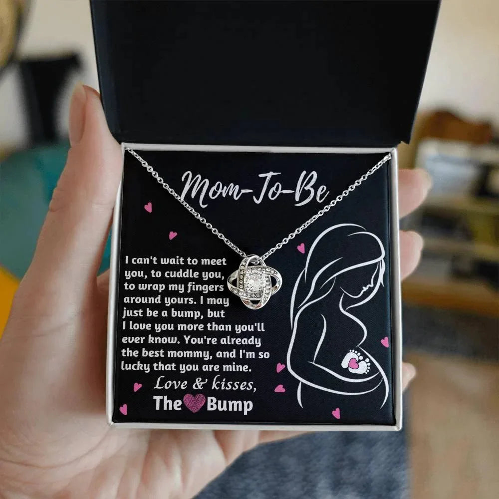 To My Mom to Be I Can't Wait to Meet You - Love Knot Necklace