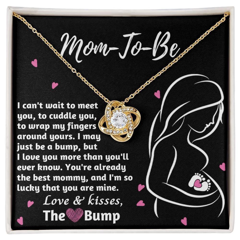 To My Mom to Be I Can't Wait to Meet You - Love Knot Necklace