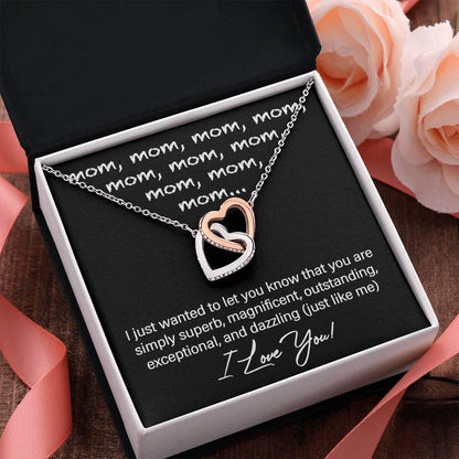 To My Mom You are Dazzling Just Like Me Interlocking Hearts Necklace - Mallard Moon Gift Shop